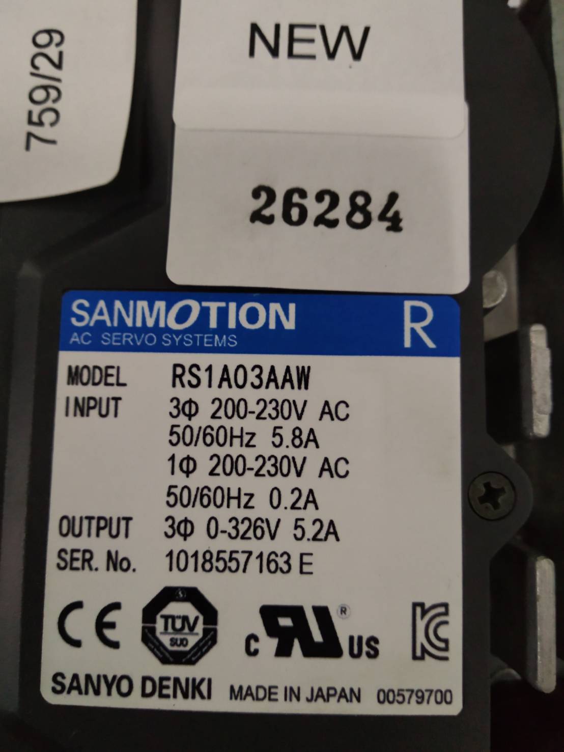 RS1A03AAW SERVO DRIVE " SANYO DENKI "