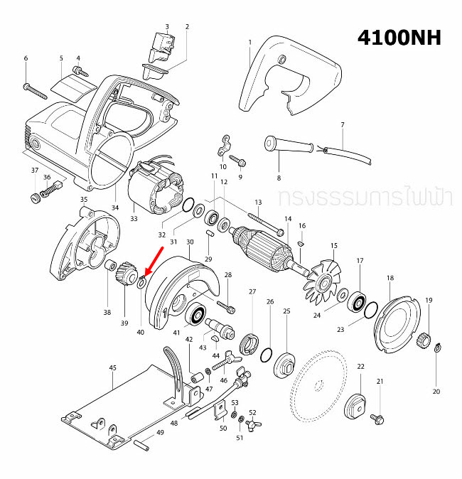 แหวนล็อค Maktec, Makita MT560, MT583, MT811, MT813, MT817, MT910 , MT940, MT941, MT958, 4100NB, M8103 (ใช้ได้กับหลายรุ่น) (ห่อ=10ตัว #12)