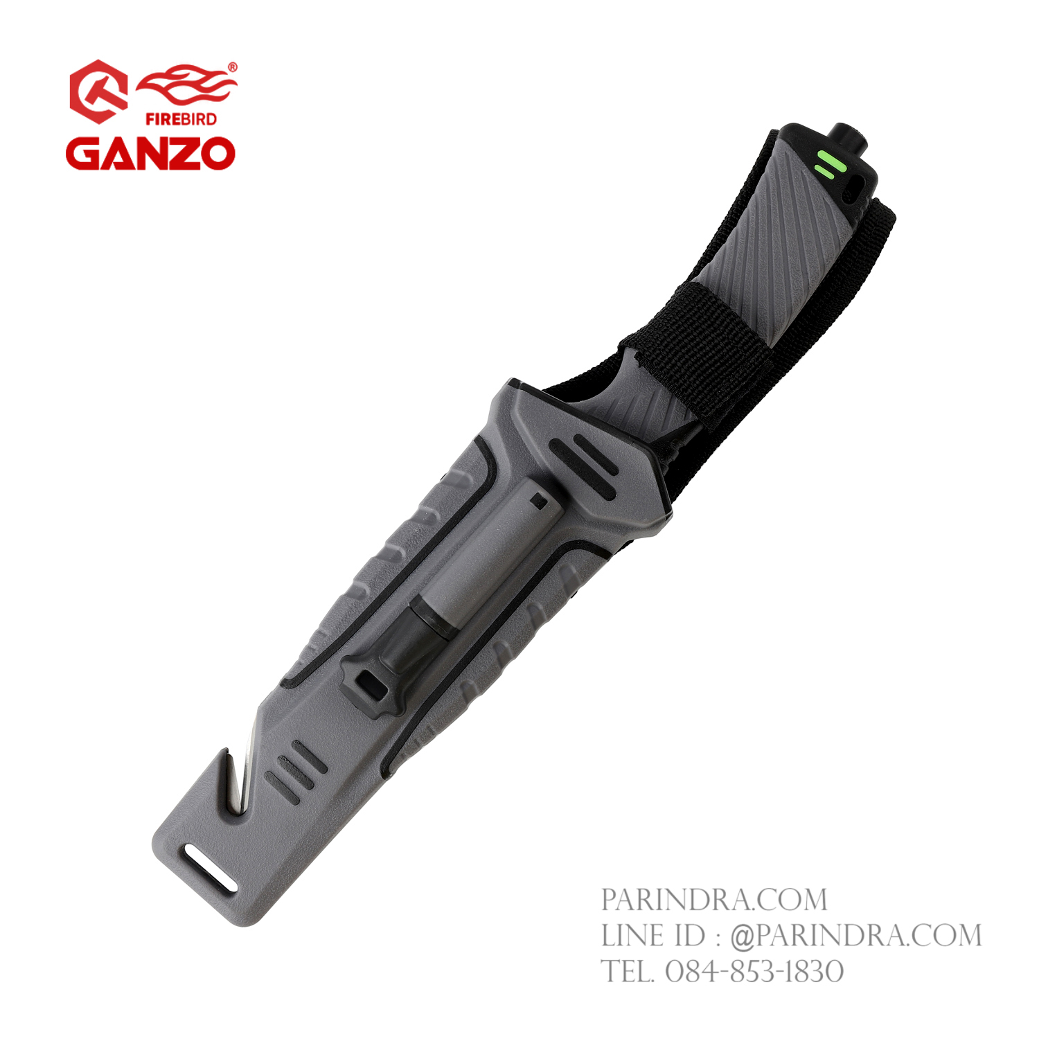 มีดใบตายเดินป่า Ganzo Hunting Survival Knife กานโซ่ รุ่น G-8012GY ด้ามสีดำ ของแท้ 100%