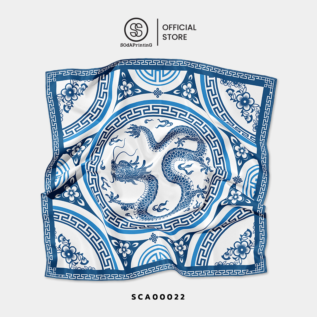 ผ้าพันคอพิมพ์ลาย ปีมังกร II รหัส SCA00021-SCA00024 #ผ้าพันคอ #SOdAPrintinG
