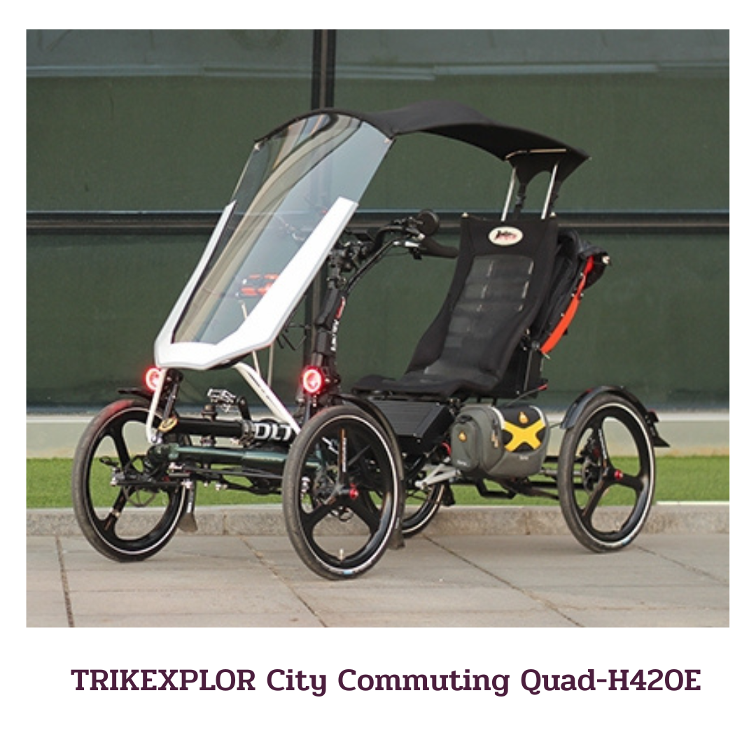 จักรยานนอนปั่น TRIKEXPLOR City Commuting Quad-H420E ไฟฟ้า Battery: 48v 20Ah lithium battery ล้อ 20นิ้ว ชุดเกียร์ Alivio SL-M4000 3x9-speed
