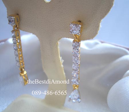 BE610+++ต่างหูระย้ารูปหยดน้ำ+++สวย เรียบ หรู เด่น สง่า มีระดับมากๆๆๆ อยู่ได้นานไม่มี out ใส่แล้วหน้าเรียวสวยค่ะ