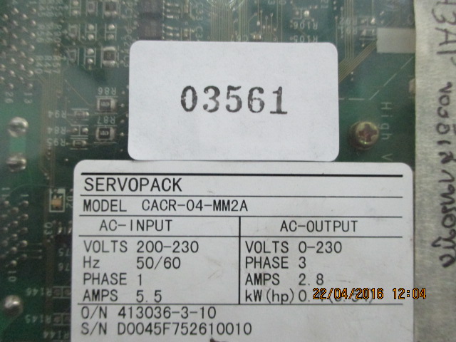 SERVO DRIVE “ YASKAWA ” รุ่น CACR-04-MM2A