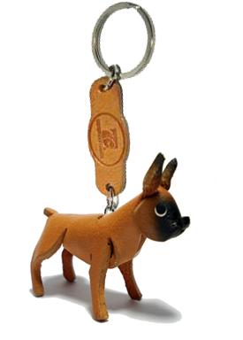 พร้อมส่ง พวงกุญแจหนังแท้ Handmade รูปหมาบ็อกเซอร์