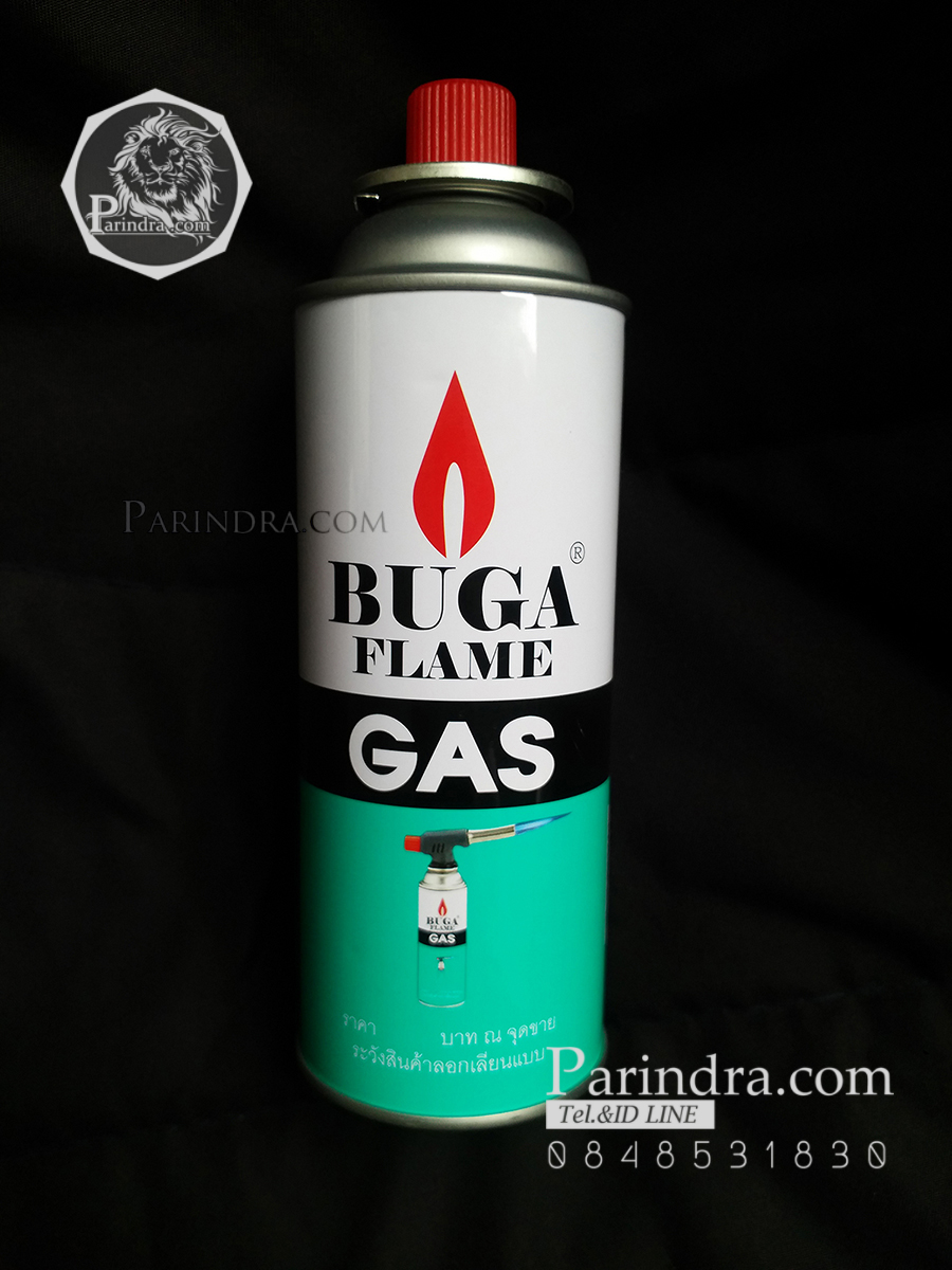 แก๊สสวมหัวปีนแก๊ส แก๊สกระป๋องฝาแดง ขนาดบรรจุ 375ml BUGA FLAME GAS refill แก๊สกระป๋อง