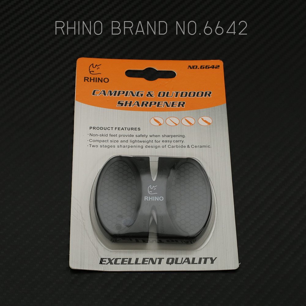หินลับมีดแบบพกพา RHINO BRAND NO.6642 Camping & Outdoor Sharpener (ของแท้)