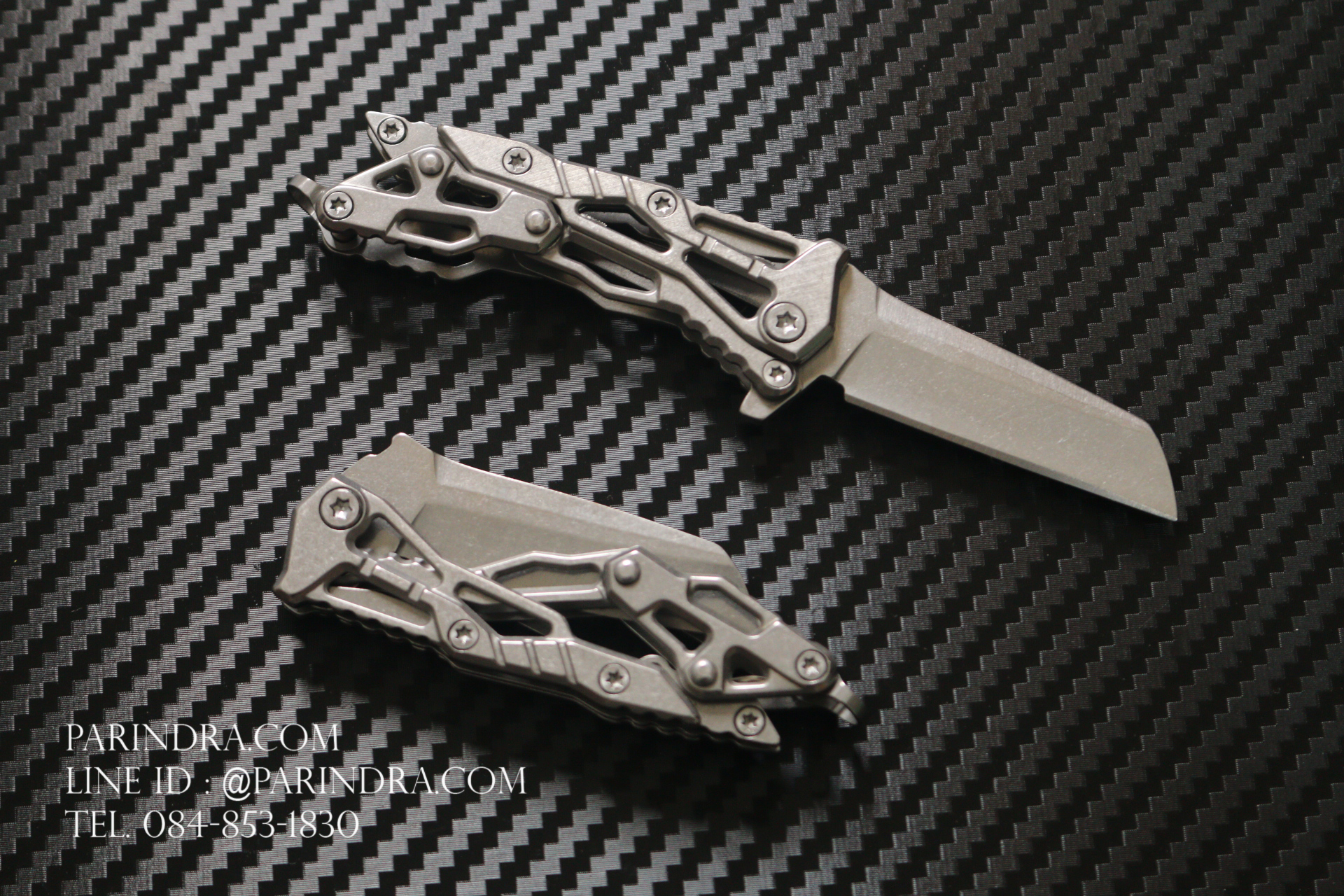 มีดพับเล็ก JINJUNLANG รุ่น JL-16012A Transformer รูปทรงสวย โลหะทั้งตัว สีเงิน