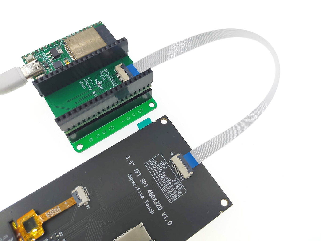 IOXESP32 Display Adapter shield โมดูลเสริมต่อจอ TFT LCD กับ IOXESP32