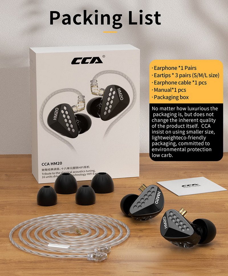 ขาย CCA HM20 หูฟัง Hybrid 8 ไดรเวอร์ 7BA+1DD ซาวสเตจกว้าง ประกันศูนย์ไทย