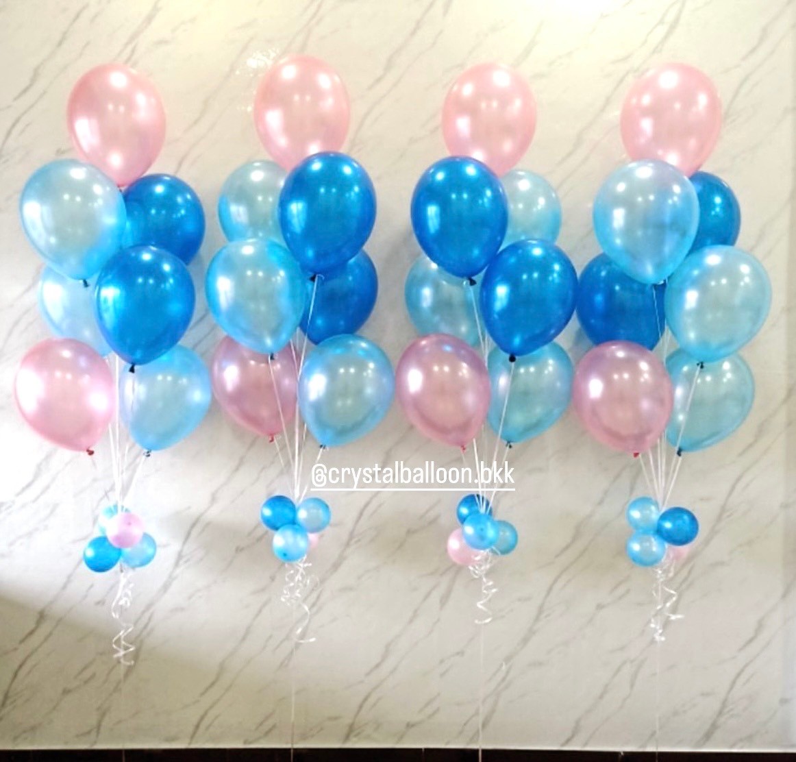ลูกโป่ง วันเกิด ช่อลูกโป่ง ช่อ 7 ลูก 4 ช่อ พร้อมตกแต่ง สามารถเปลี่ยนสีลูกโป่งได้