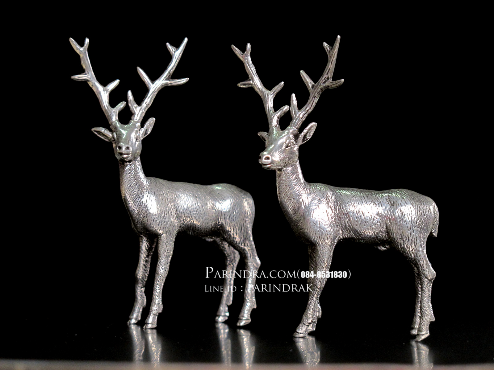 รูปหล่อรูปกวางไทยจากโลหะ Pewter งานฝีมือคนไทย 100% (สวยมากๆคล้ายเนื้อเงินแท้)