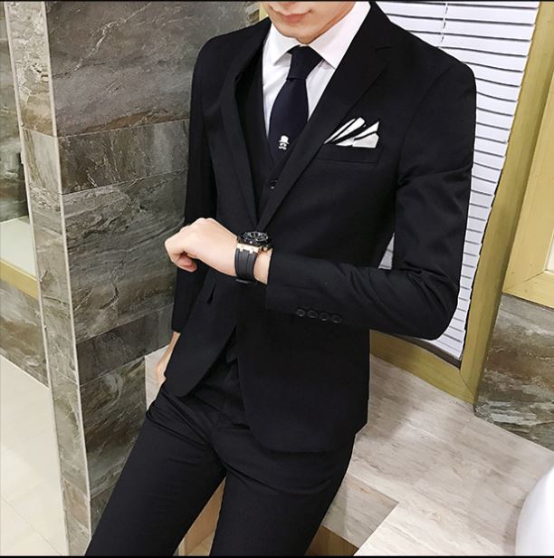 Pre-order ชุดสูทชาย สีดำ เข้ารูป