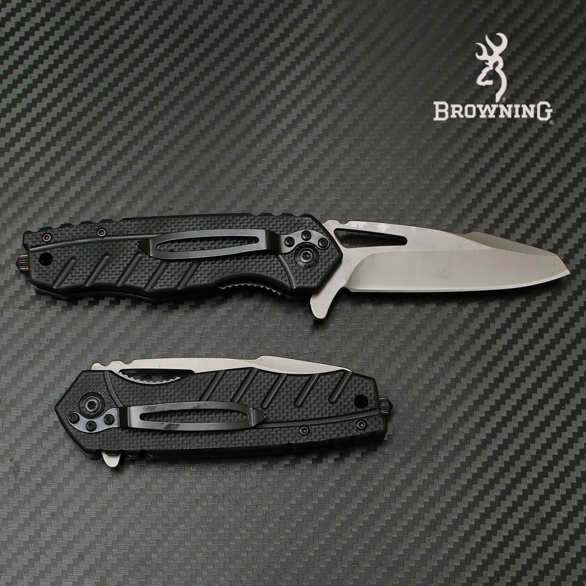 มีดพับ เปิดไว Browning รุ่น x39 (OEM) ท้ายทุบกระจก ด้ามดำ