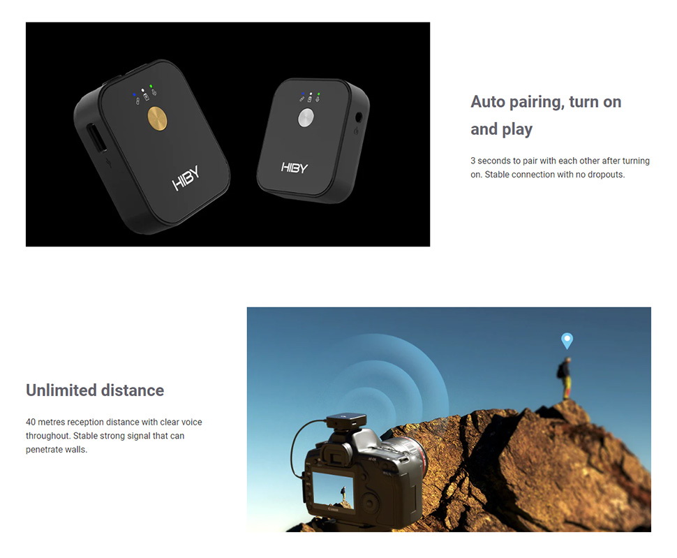 ขาย Hiby MC1 ไมโครโฟน รับ/ส่ง สัญญาณเสียงแบบไร้สาย ประกันศูนย์ไทย