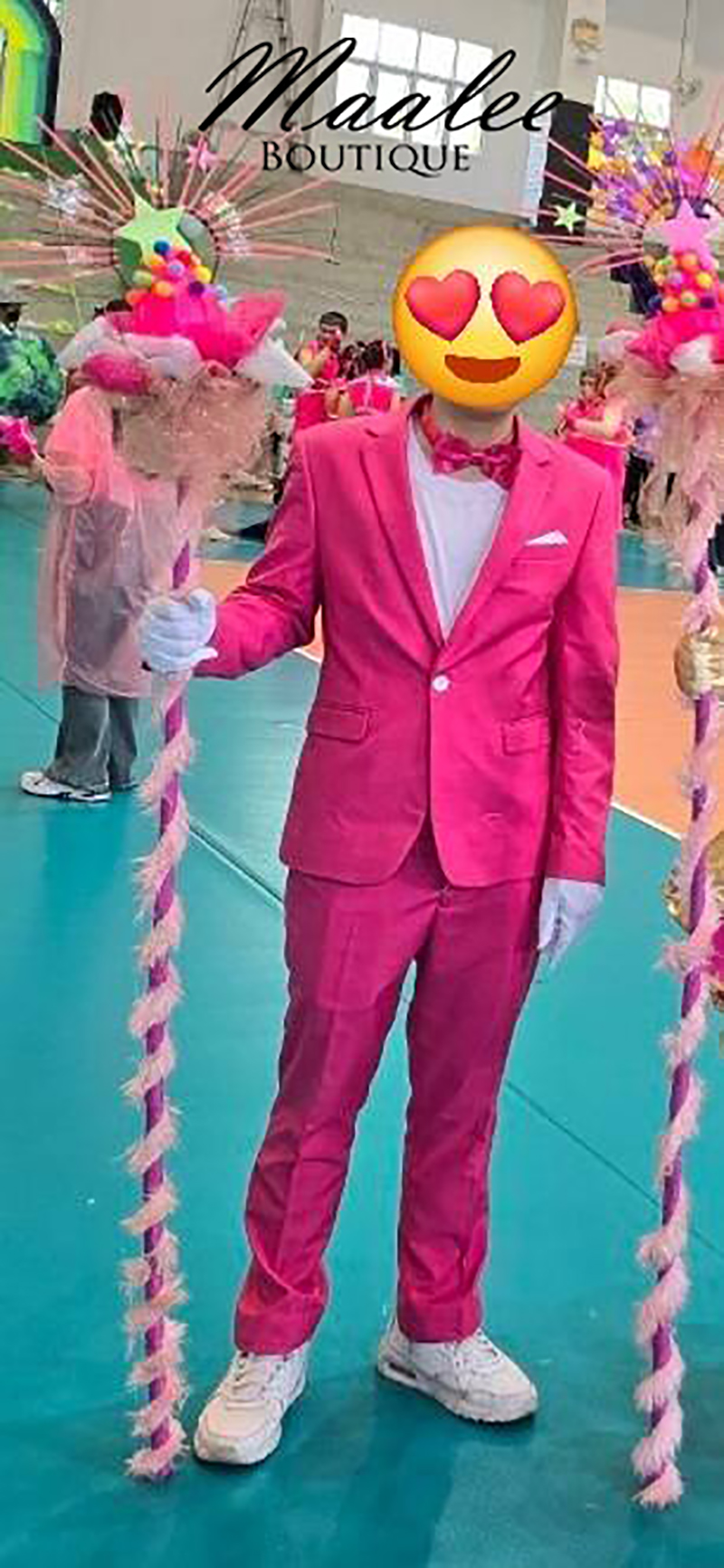 พร้อมเช่า ชุดสูทชาย สีชมพูบานเย็น ทรงเข้ารูป Slim-cut (พร้อมเสื้อกั๊ก) สำเนา