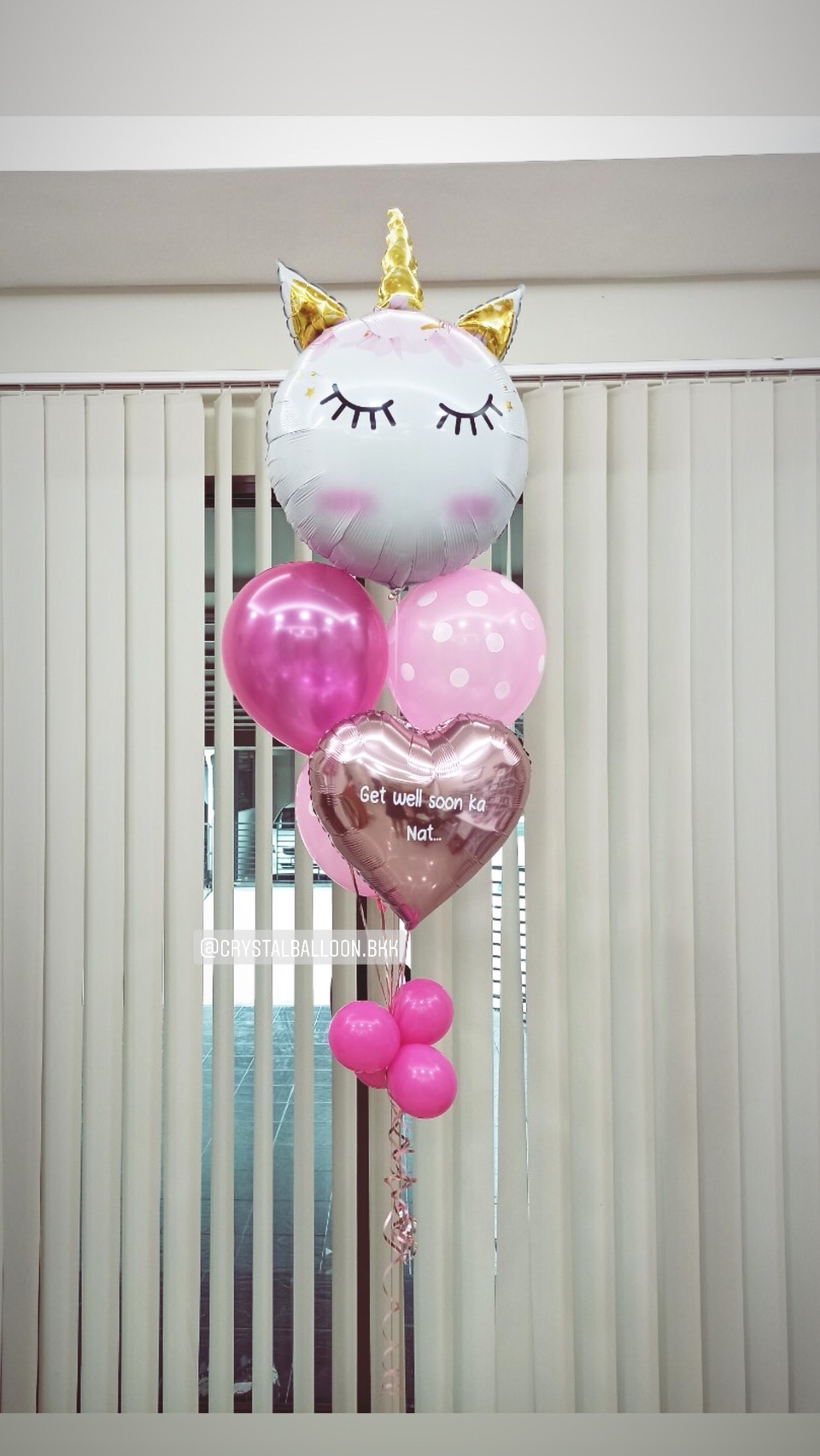 ลูกโป่ง เยี่ยมไข้ Get Well Soon Theme Unicorn ขนาด 32" สีขาว พร้อม ลูกโป่ง,ฟอยล์หัวใจ ขนาด 18" 1 ชิ้น พร้อมตกเเต่ง สามารถเปลี่ยนสีลูกโป่ง/เปลี่ยนข้อความ/เปลี่ยนฟอยล์การ์ตูนได้