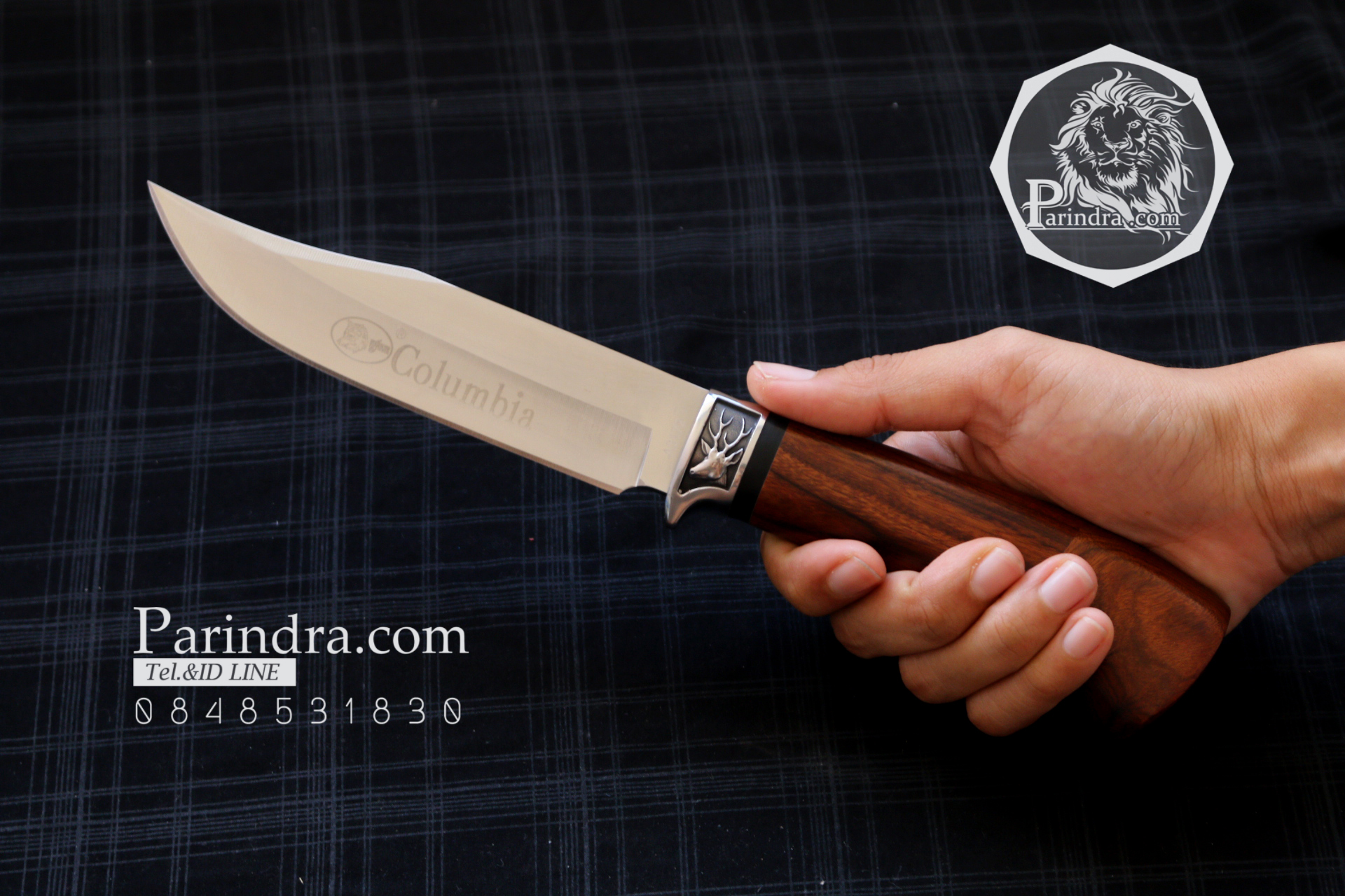 มีด Columbia A3172 ด้ามไม้คลาสสิค ขนาด 11 นิ้ว การ์ดลายกวาง