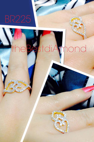 BR225แหวนหัวใจคู่รัก น่ารักมากๆๆ รูปแบบทันสมัย ดูดี intrend มากๆๆ แบบออกมาจากร้านจิวเวลลี่เลย เพชรสวยวิ๊งๆ รับประกันความเหมือนจริง