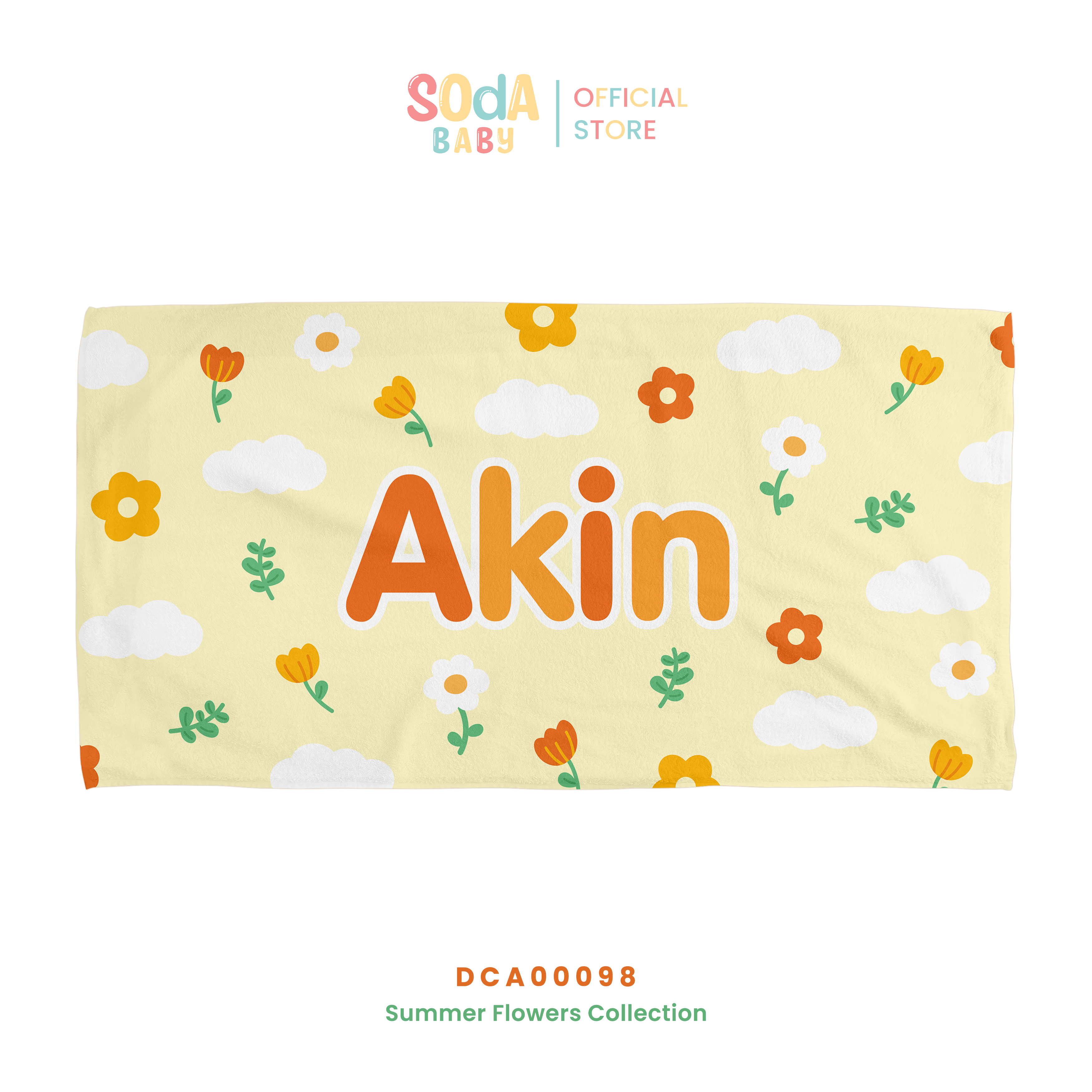 ผ้าเช็ดตัวเด็ก ลาย Flowers in the sky รหัส DCA00098 🌼🌸 #SummerFlowers #SOdAbaby