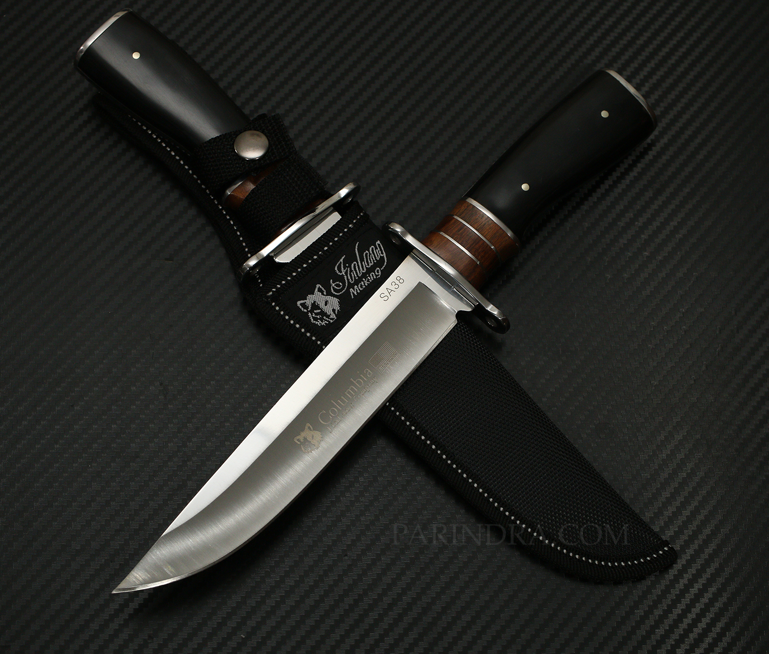 มีดเดินป่า COLUMBIA รุ่น SA38 ด้ามไม้สีดำ ทรงใบมีดสวย