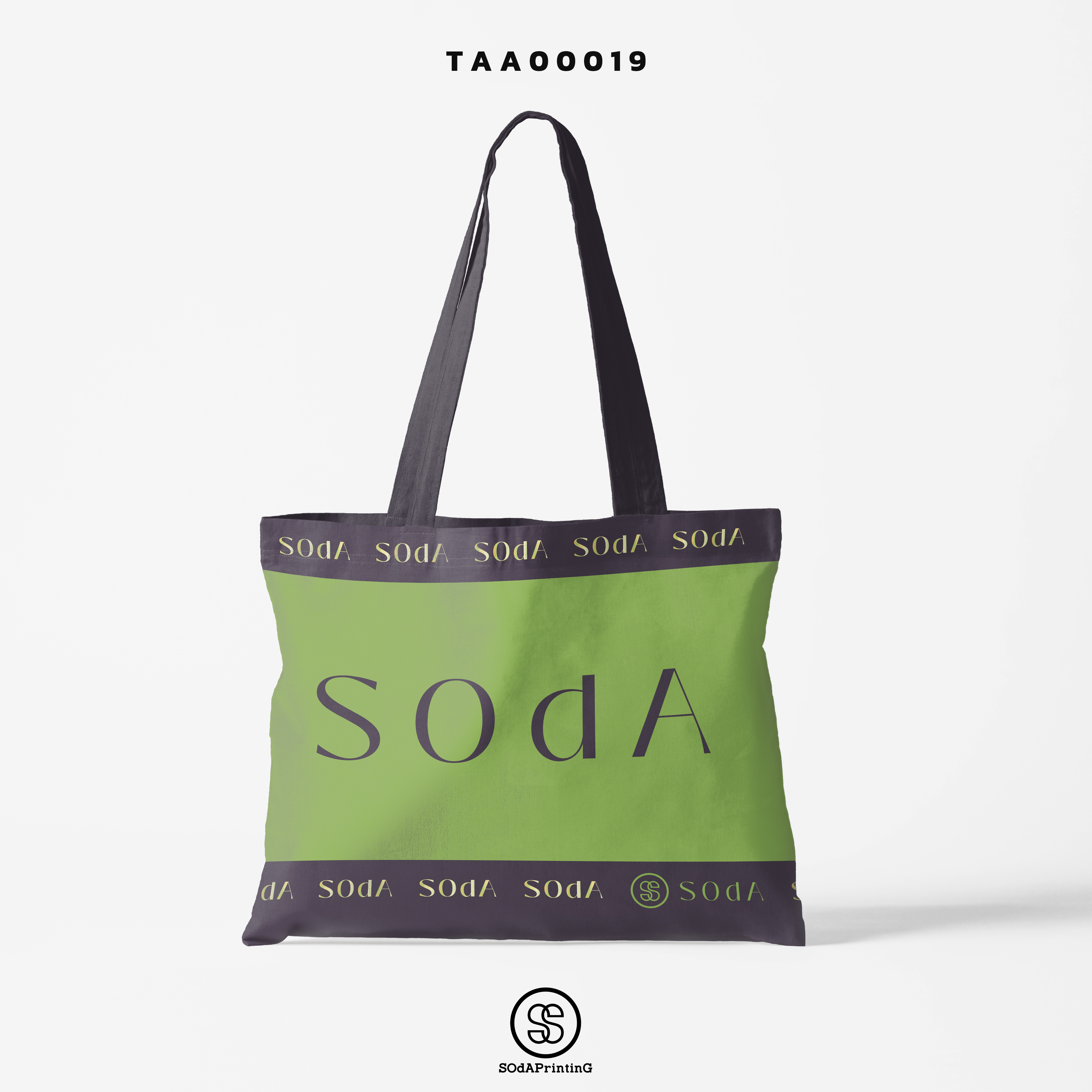 กระเป๋าผ้าช็อปเปอร์ SOdA Lime รหัส TAA00019 #SOdABag #SOdAPrintinG #กระเป๋าShopper #กระเป๋าผ้าสะท้อนน้ำ
