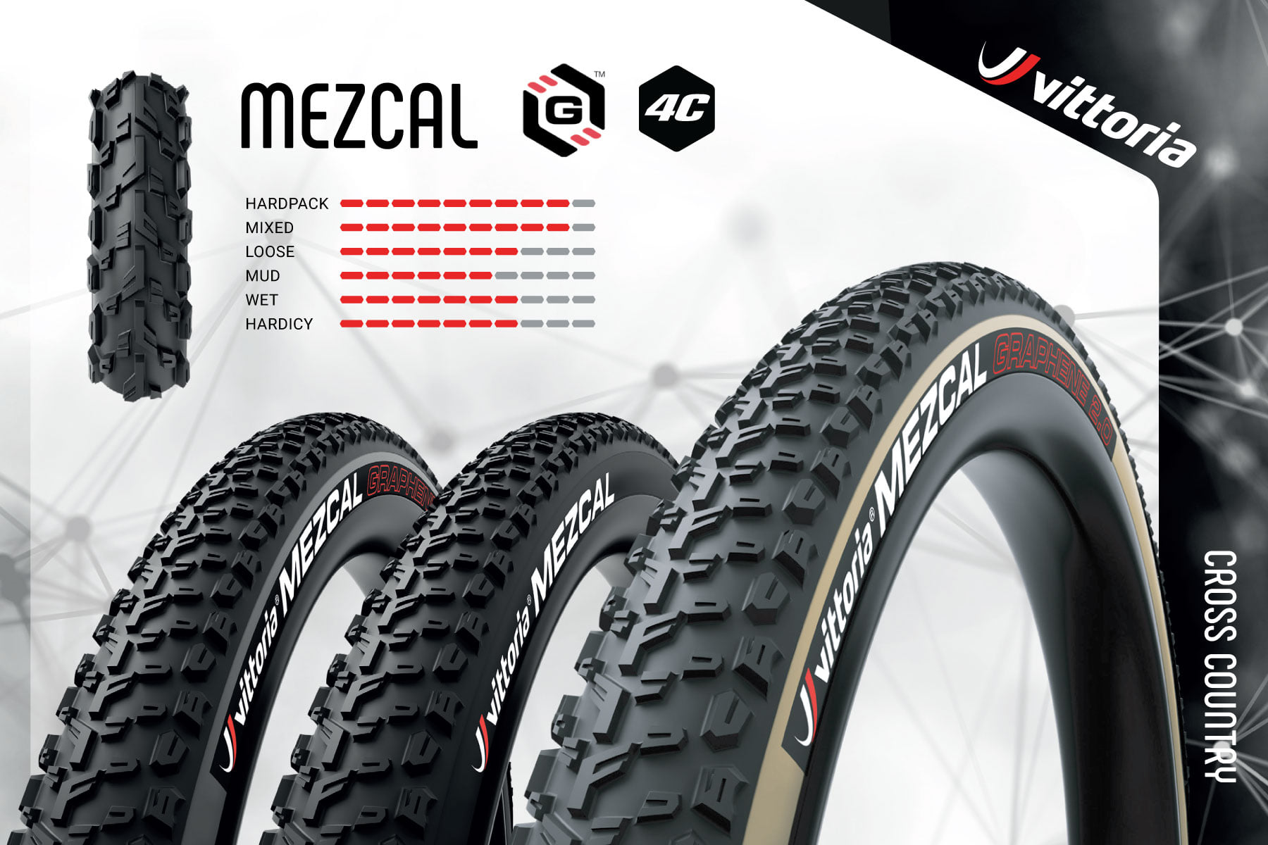 ยางนอกขอบพับ VITTORIA MEZCAL 29x2.1 XC trial TNT CROSS COUNTRY (GEAX)