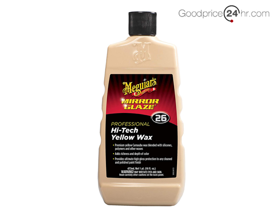 c-135. น้ำยาเคลือบสีรถ ชนิดเงางามพิเศษ Meguiar’s No.26 M2616 Mirror Glaze Hi-Tech Yellow Wax 473 ml. (16 Oz.)