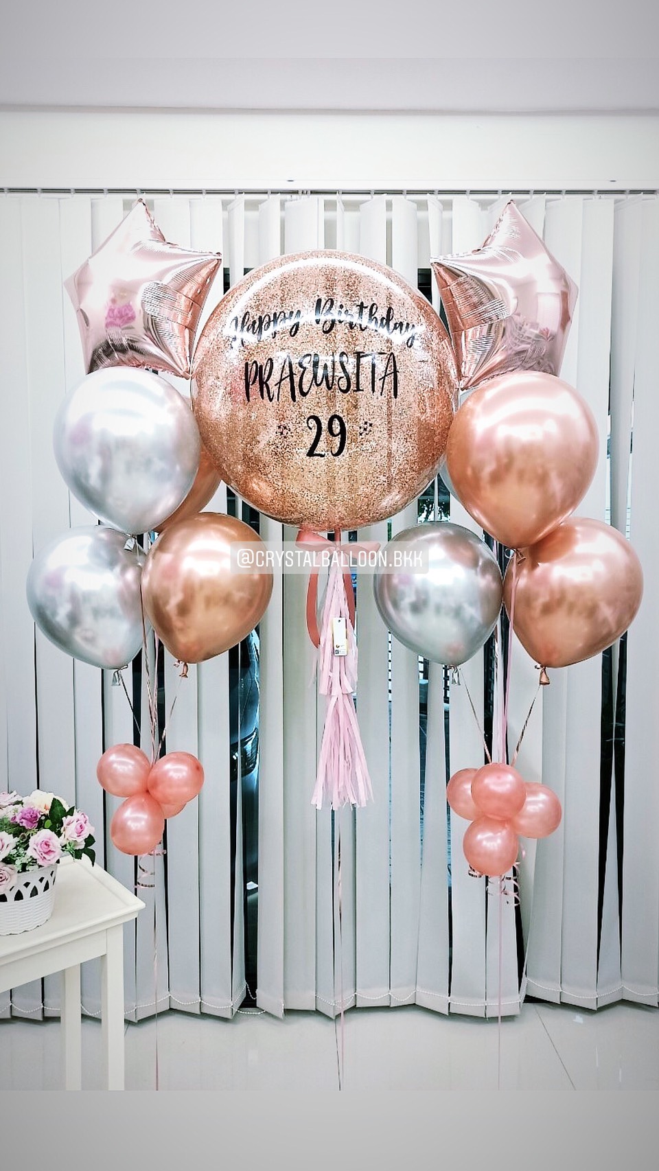 ลูกโป่ง วันเกิด Bubble ขนาด 24" สีสวย พร้อม ช่อลูกโป่งฟอยล์ดาว ขนาด 24" ช่อ 5 ลูก 2 ช่อ พร้อมตกเเต่ง สามารถเปลี่ยนสีลูกโป่ง/ข้อความ/ขนาดได้
