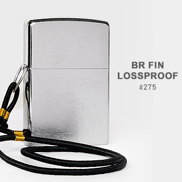 ไฟแช็ค Zippo แท้ สีเงิน รุ่นสายเชือกกันหาย "Zippo 275, Loop & Lanyard-Lossproof Brush Chrome " แท้นำเข้า 100%