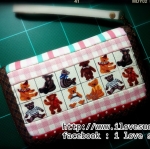 กระเป๋าสองซิปลายหมี ผ้าแคนวาสญี่ปุ่น - สั่งทำค่ะ