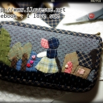 กระเป๋าเงินใบยาว ผ้าทอญี่ปุ่น เทคนิค Applique - สินค้าสั่งทำ