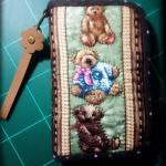 กระเป๋าสองซิปลายหมี ผ้าอเมริกา- สั่งทำ