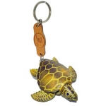 พร้อมส่ง พวงกุญแจหนังแท้ Handmade รูปเต่า