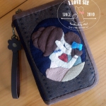 กระเป๋าสองซิปใบกลางลายคุณแม่กับลูก - สั่งทำ