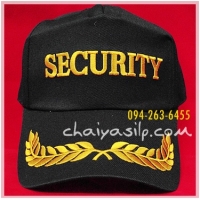 9. หมวกแก๊ป (ปรับได้) ปัก Security. มีช่อ สีดำ