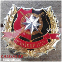 1. ตราติดหน้ารถ นายร้อยตำรวจ สีทอง 4.5นิ้ว