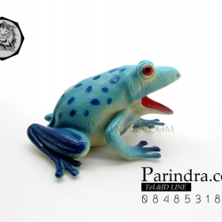 โมเดลกบสีฟ้าลายจุด บีบมีเสียง