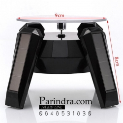 แท่นโชว์สินค้าแบบหมุน จานหมุน แท่นหมุน ถาดหมุน พลังงานแสงอาทิตย์ และใส่แบตเตอรี่ได้ ดีไซน์คล้ายขายานอวกาศ สีดำ