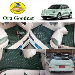 พรมรถยนต์ Goodcat ปูพรมvvip สีเขียวด้ายทอง