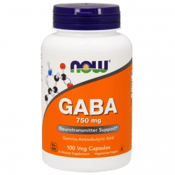 Now Foods, GABA, 750 mg 100 Veg Capsules