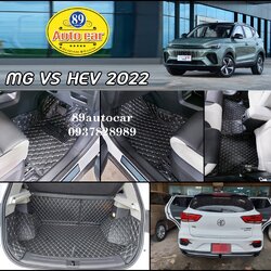 พรมปูพื้นรถยนต์ MG VS HEV 2022 ปูพรม6D สีดำด้ายทอง เต็มคัน รวมซุ้มล้อ