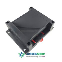 กล่องใส่บอร์ดอิเล็กทรอนิกส์ ติดรางปีกนก ขนาด 115 x 90 มิลลิเมตร สีดำ