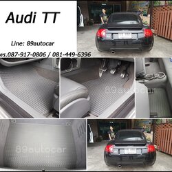 พรมกระดุมเข้ารูปปูพื้นรถยนต์ราคาถูก Audi TT ลายธนูสีเทาขอบเทา