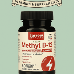 Jarrow Formulas, Methyl B-12 Cherry Flavor 5000 mcg 60 Chewable Tablets