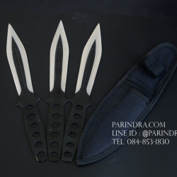 มีดขว้าง มีดบิน มีสามใบมีด มีซองผ้าแบบพกพา