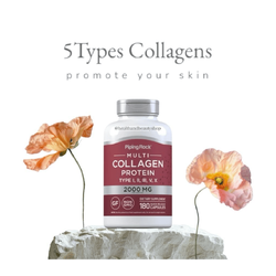 Piping Rock Multi Collagen Protein (Type I, II, III, V, X) 2000 mg 180 Capsules