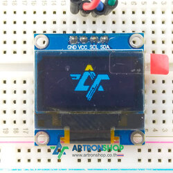 จอ OLED 0.96 นิ้ว สีเหลือง-ฟ้า 128x64 I2C