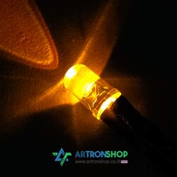 หลอดแอลอีดี 5 มิล สีเหลือง พร้อมสายไฟ 5 - 12V