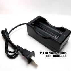 เครื่องชาร์จแบตเตอรี่รางคู่สำหรับถ่านไฟฉายขนาด 18650 แบบรางคู่