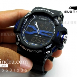 นาฬิกา US submarine รุ่น TP3164M สีดำตัดน้ำเงิน พื้นหลังดำ